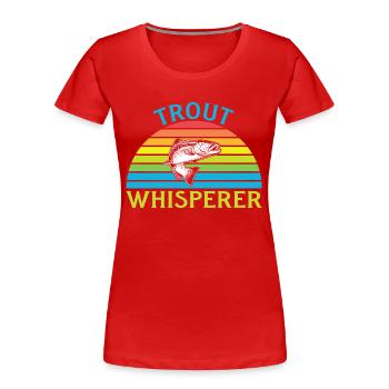 Fischer Fischen Angeln Angel Angler Fische Fisch - Frauen Premium Bio T-Shirt - Rot - Vorne - Mia (176cm)