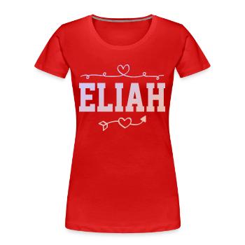 Élie - T-shirt bio Premium Femme - rouge - Devant - Mia (176cm)