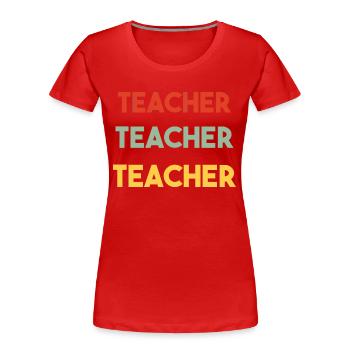 Teacher Retro Style - Frauen Premium Bio T-Shirt - Rot - Vorne - Mia (176cm)