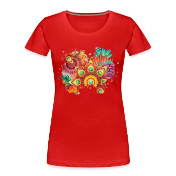 German Spitz Hund Deutscher Spitz - Frauen Premium Bio T-Shirt - Rot - Vorne - Mia (176cm)