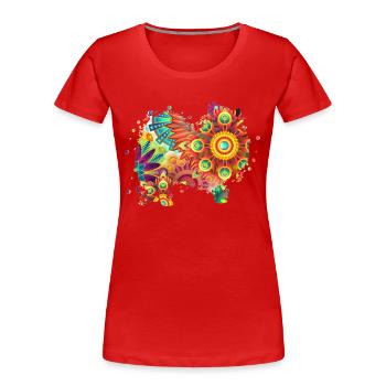 German spitz Deutscher Spitz Hund Hundeliebhaber - Frauen Premium Bio T-Shirt - Rot - Vorne - Mia (176cm)