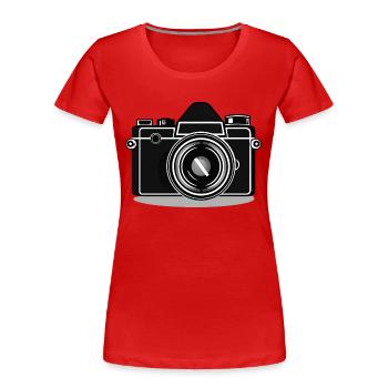 Camera, Vintage Camera, , Old Camera, Old - Women's Premium Organic T-Shirt - red - Front - Mia (176cm)