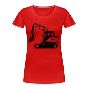 peleteuse - T-shirt bio Premium Femme - rouge - Devant - Mia (176cm)