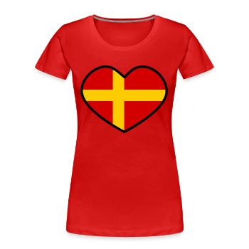 Skåne Herz - Frauen Premium Bio T-Shirt - Rot - Vorne - Mia (176cm)