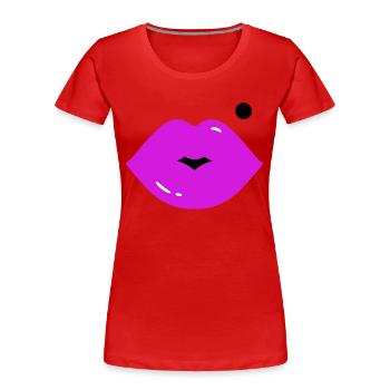 Lips with mole - Women's Premium Organic T-Shirt - red - Front - Mia (176cm)