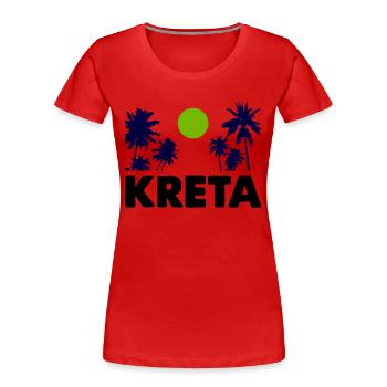 kreta - Frauen Premium Bio T-Shirt - Rot - Vorne - Mia (176cm)