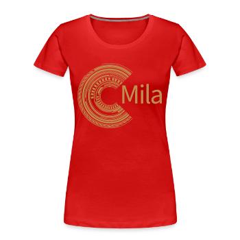 For Mila - Women's Premium Organic T-Shirt - red - Front - Mia (176cm)