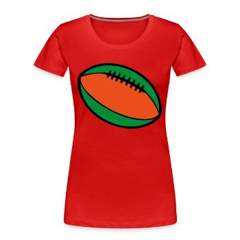 ballon de rugby football americain 2510 - T-shirt bio Premium Femme - rouge - Devant - Mia (176cm)