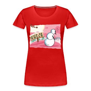 Bonhomme de neige froid comme des boules Noël drôle Noël - T-shirt bio Premium Femme - rouge - Devant - Mia (176cm)