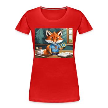süßer kleiner Unhold Fuchs Geographieunterricht - Frauen Premium Bio T-Shirt - Rot - Vorne - Mia (176cm)
