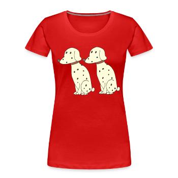 Double dalmate - T-shirt bio Premium Femme - rouge - Devant - Mia (176cm)