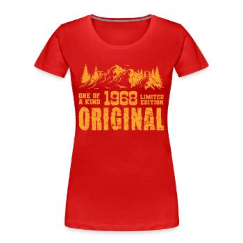 Birthday Gift 1968 - 1968 - Women's Premium Organic T-Shirt - red - Front - Mia (176cm)