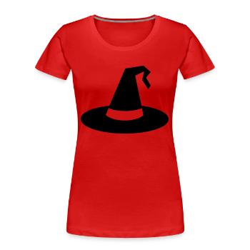 Magischer Hut - Frauen Premium Bio T-Shirt - Rot - Vorne - Mia (176cm)