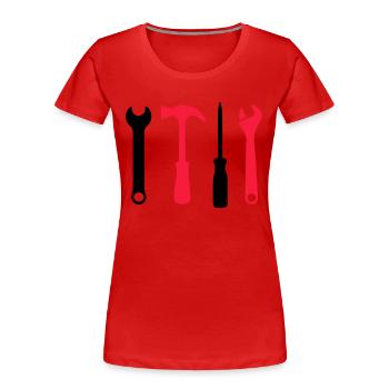 werkzeug symbole - Frauen Premium Bio T-Shirt - Rot - Vorne - Mia (176cm)