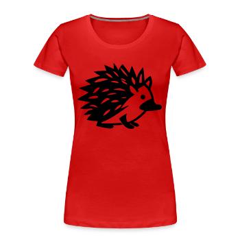 Hérisson - T-shirt bio Premium Femme - rouge - Devant - Mia (176cm)