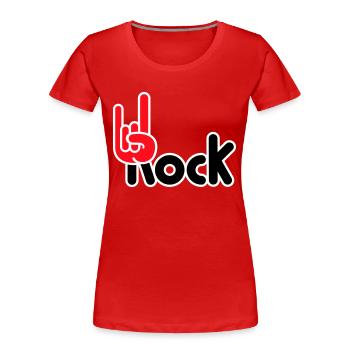 Heavy Metal Hard Rock Musik Hörner Handgeste Logo - Frauen Premium Bio T-Shirt - Rot - Vorne - Mia (176cm)