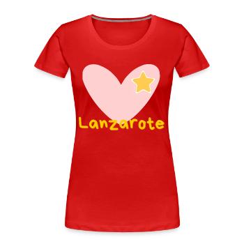 Lanzarote - Kanaren - Atlantik - Strand - Souvenir - Frauen Premium Bio T-Shirt - Rot - Vorne - Mia (176cm)