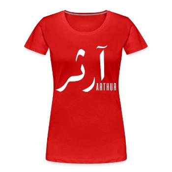 Name Arthur auf Arabisch - Frauen Premium Bio T-Shirt - Rot - Vorne - Mia (176cm)