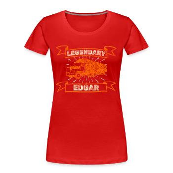Edgar - Frauen Premium Bio T-Shirt - Rot - Vorne - Mia (176cm)