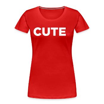 Mignon - T-shirt bio Premium Femme - rouge - Devant - Mia (176cm)