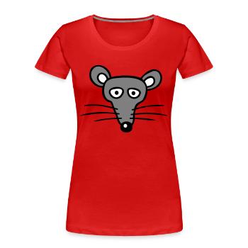 Mouse Mouse Cute Little Rat Rodent Friendly - Women's Premium Organic T-Shirt - red - Front - Mia (176cm)