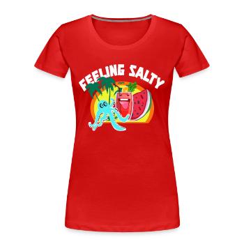 Strandnähe und lebendige Drink Silhouette - Frauen Premium Bio T-Shirt - Rot - Vorne - Mia (176cm)