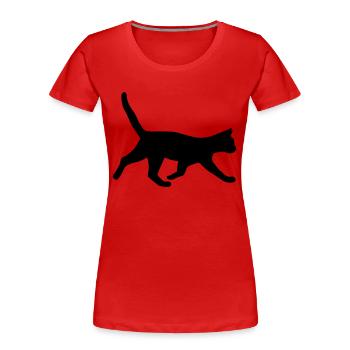 KATZE - Frauen Premium Bio T-Shirt - Rot - Vorne - Mia (176cm)