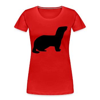 Frettchen - Frauen Premium Bio T-Shirt - Rot - Vorne - Mia (176cm)