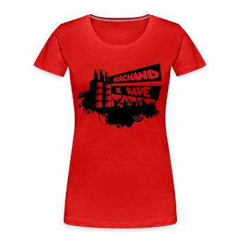 Händler Rave - Frauen Premium Bio T-Shirt - Rot - Vorne - Mia (176cm)