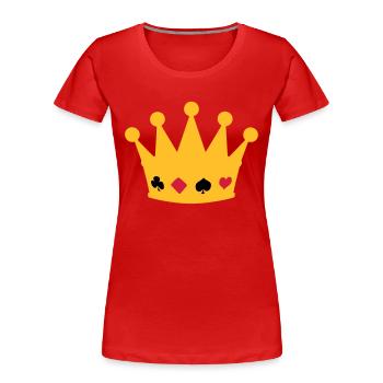 couronne poker crown - Frauen Premium Bio T-Shirt - Rot - Vorne - Mia (176cm)