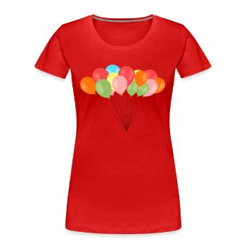 bunte ballons - Frauen Premium Bio T-Shirt - Rot - Vorne - Mia (176cm)