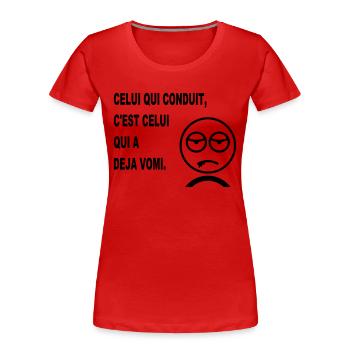 sam_deja_vomi_humour - T-shirt bio Premium Femme - rouge - Devant - Mia (176cm)