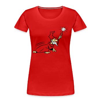 zauberer Zauberstab zauberhut Angriff - Frauen Premium Bio T-Shirt - Rot - Vorne - Mia (176cm)