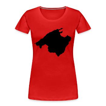 Mallorca (Umriss / Silhouette) - Frauen Premium Bio T-Shirt - Rot - Vorne - Mia (176cm)