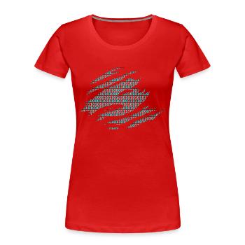 Binäre Zahlen Matrix - Frauen Premium Bio T-Shirt - Rot - Vorne - Mia (176cm)