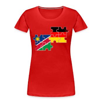 Namibia Deutschland Freunde Namibisch Deutsch - Frauen Premium Bio T-Shirt - Rot - Vorne - Mia (176cm)
