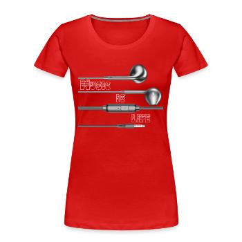 La musique, c’est la vie - T-shirt bio Premium Femme - rouge - Devant - Mia (176cm)
