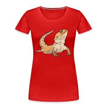 Bartagame Eidechse Reptil Herpetologe - Frauen Premium Bio T-Shirt - Rot - Vorne - Mia (176cm)
