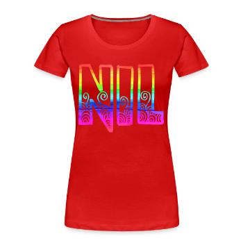Nil RS Arc-en-ciel - T-shirt bio Premium Femme - rouge - Devant - Mia (176cm)