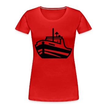 Boat - Women's Premium Organic T-Shirt - red - Front - Mia (176cm)