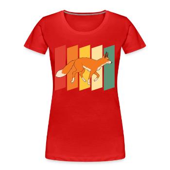 Nature Woodland Creature Woodland Animal Gift Retro Fox - Women's Premium Organic T-Shirt - red - Front - Mia (176cm)