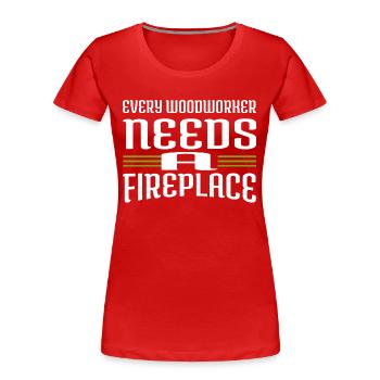 awesome funny forest work cutter - Women's Premium Organic T-Shirt - red - Front - Mia (176cm)