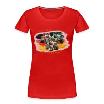 08.01.2024 bis 15.01.2024 ICH WAR DABEI - Frauen Premium Bio T-Shirt - Rot - Vorne - Mia (176cm)