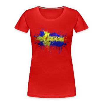 Suède Suède Scandinavie Pays nordiques Viking Europe - T-shirt bio Premium Femme - rouge - Devant - Mia (176cm)