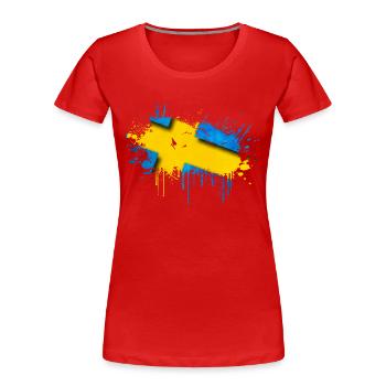 Suède Suède Scandinavie Pays nordiques Viking Europe - T-shirt bio Premium Femme - rouge - Devant - Mia (176cm)