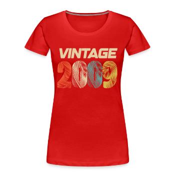 Vintage 2009 Retro - Best Seller - Women's Premium Organic T-Shirt - red - Front - Mia (176cm)