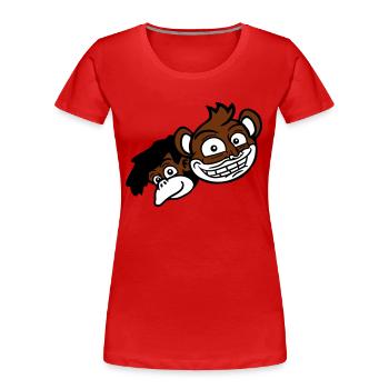 2 Funny Monkey Faces Two Friends Crew Team - T-shirt bio Premium Femme - rouge - Devant - Mia (176cm)