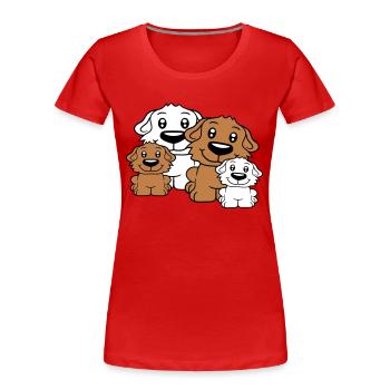Hunde Familie Kinder Eltern Mutter Vater Papa Mama - Frauen Premium Bio T-Shirt - Rot - Vorne - Mia (176cm)