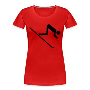 ski - Frauen Premium Bio T-Shirt - Rot - Vorne - Mia (176cm)