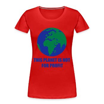 Planet Earth - Women's Premium Organic T-Shirt - red - Front - Mia (176cm)